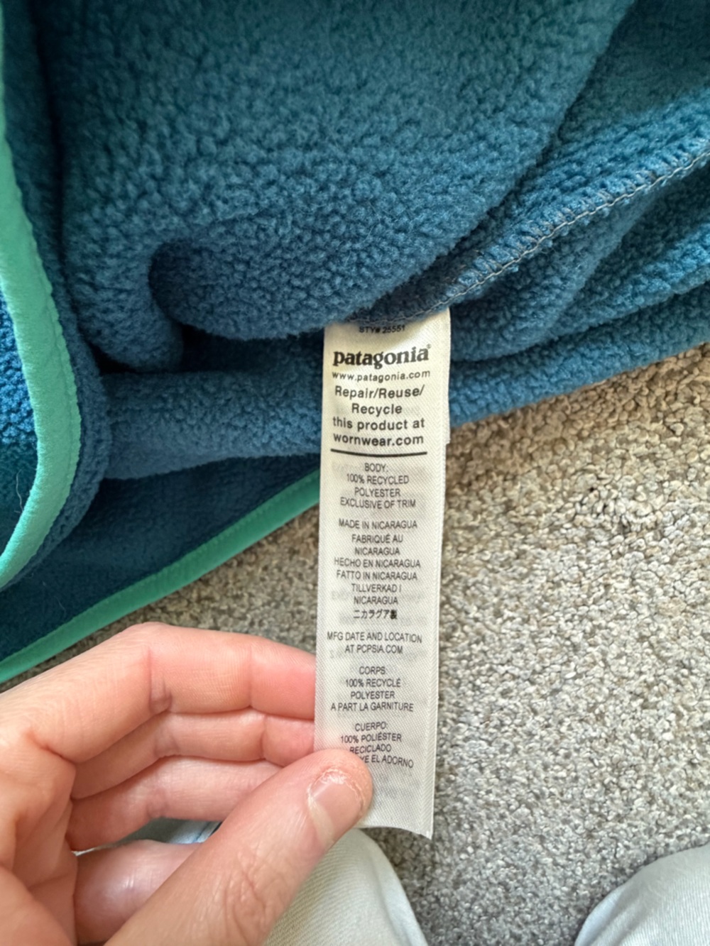Patagonia Men’s Lightweight Synchilla Snap-T Fleece Pullover in Wavy Blue Large - Picture 12 of 14